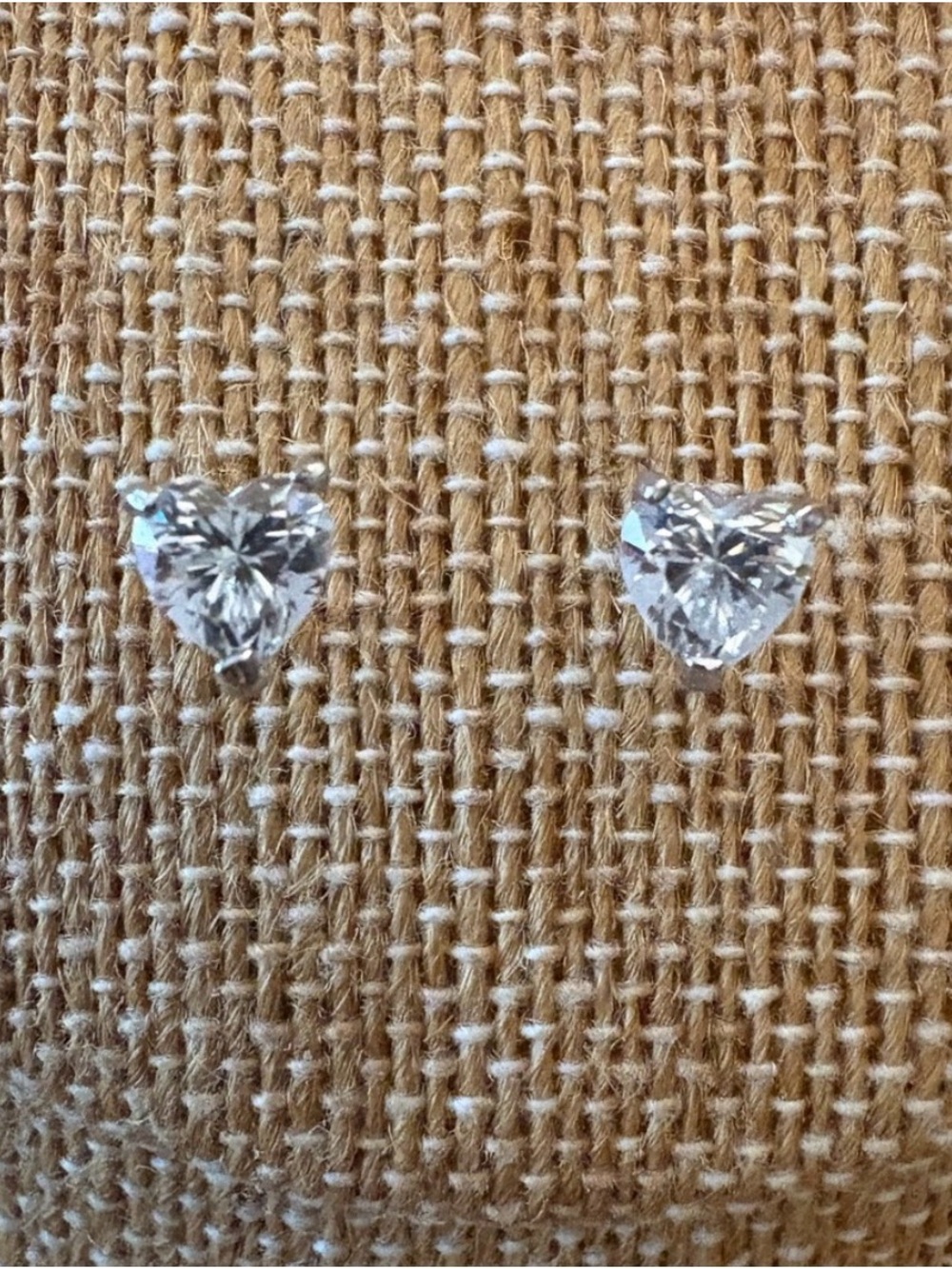 Solid Sterling Silver One Carat Heart Cut VVSD Moissanite Earrings